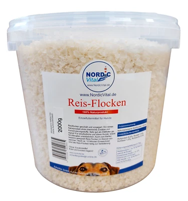 Reisflocken 2 kg Eimer, Diätfutter, Hunde, Barfen, BARF Zusätze, Hundefütterung - Bild 1 von 4