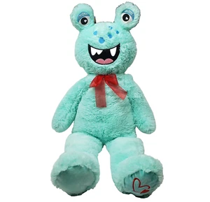 Way To Celebration großes türkisfarbenes weiches zotteliges 38 Zoll Valentines Alien Monster Plüschtier - Bild 1 von 16