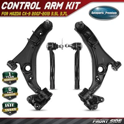 Braço de controle inferior dianteiro 4 peças com extremidade de haste de amarração de junta esférica para Mazda CX-9 2007-2013 - Imagem 1 de 4