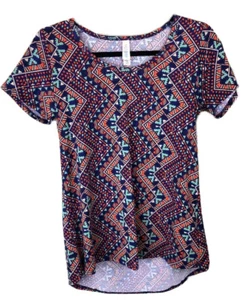 LuLaRoe XXS Classic T #795 - orange & türkis auf dunkelblau 2XS - Bild 1 von 2