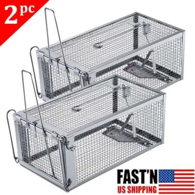 Paquete de 2 trampas para ratones trampa para ratas trampa para roedores jaula de captura en vivo fácil de configurar y reutilizar Foto 1 de 4