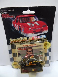 2-car Rusty Wallace 1:64 ('91) and 1/43 ('93) Racing Champions Pontiac Car/Card - Picture 1 of 7