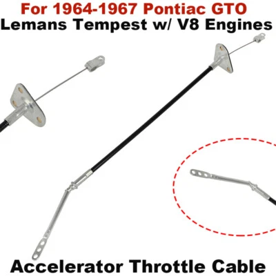 Accelerator Throttle Cable For 1964-1967 Pontiac GTO Lemans Tempest 326 389 V8 - Image 1 of 4