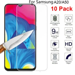 10-Pack Tempered Glass Screen Protector for Samsung Galaxy A20 / A50 Clear - Picture 1 of 4
