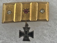 Brooch German WW1 - Iron Cross hung from a piece of brass shell casing