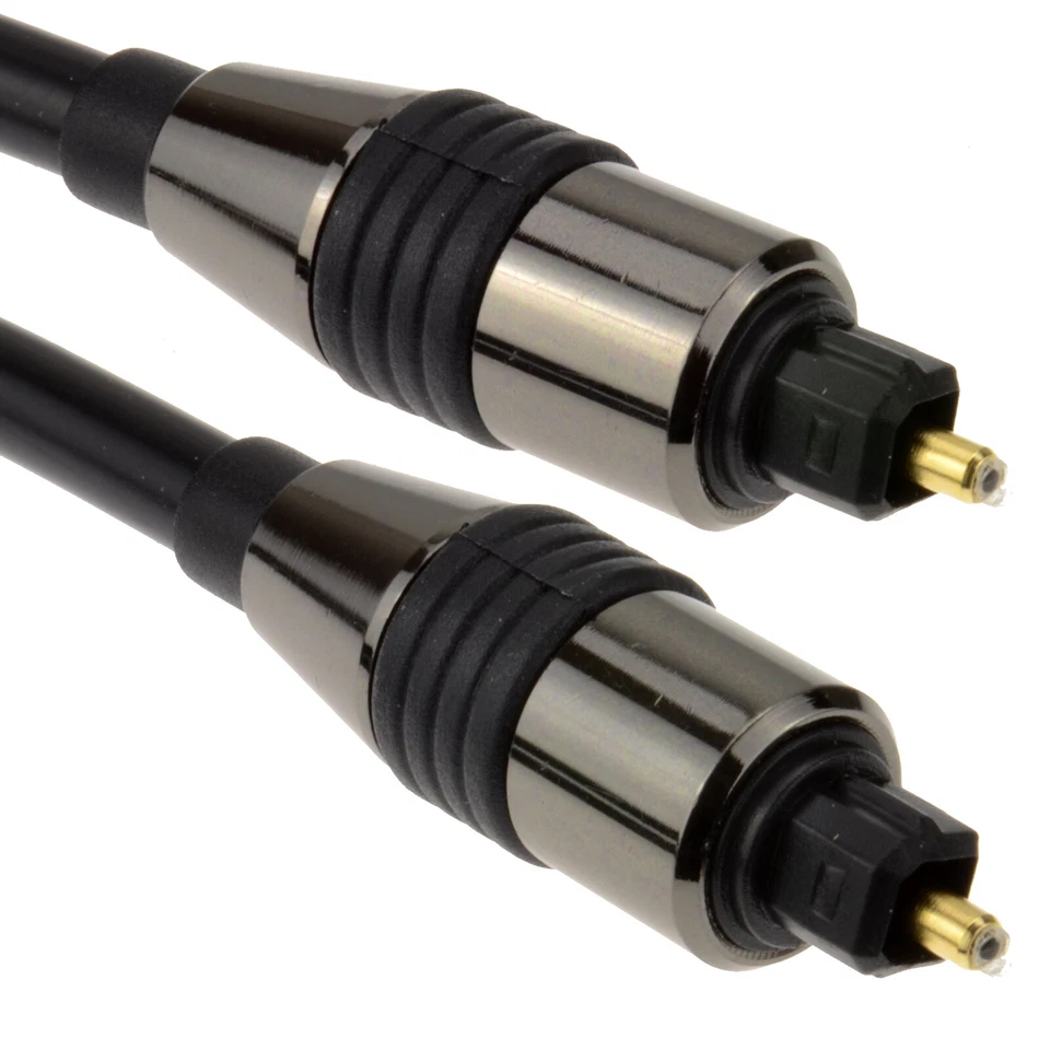 1m Black TOS Link TOSLink Optical Digital Audio Cable 6mm Thick Lead Soundbar - Image 1 of 4