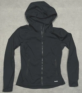 SUGOI Womens Cycling Full Zip Soft Shell Windbreaker Jacket Black w/Hood S P - Picture 1 of 13