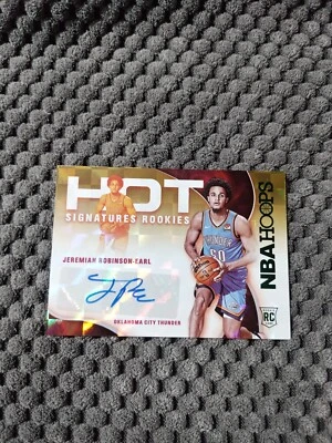 jeremiah robinson-earl 2021/22 nba hoops hot signature rookie auto thunder #JR - Image 1 of 2