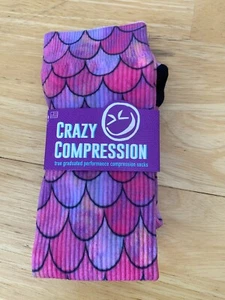Crazy Compression Unisex Pink/Purple High Compression Socks - Picture 1 of 2