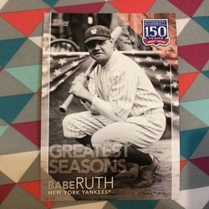 #149 Babe Ruth Yankees 5x7 Silber 05/49 hergestellt 2019 Topps 150 Jahre Beste - Bild 1 von 2