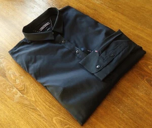 Tommy Hilfiger Camisas Informales Para Mujer Talla M/10 Ajustadas Elastizadas Satén Negras NUEVAS - Imagen 1 de 13