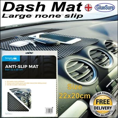 LARGE DASH MAT DASHBOARD NON SLIP GRIP ANTI SLIDE MOBILE PHONE KEYS 22X20cm - Image 1 of 4