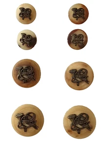 8 x Vintage Hermes French Horn & Brass Buttons Hermes Sellier A Paris c. 1980s - Picture 1 of 8