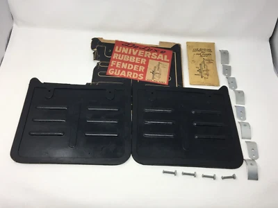 NOS Pair Fender Mud Flaps, Vintage Splash Guards Car Truck Motorcycle Accessory - Image 1 of 4