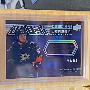 2021-22 SPx UD Black Obsidian Jersey 102/399 Mason McTavish #ORJ-MM Rookie RC - Picture 1 of 2