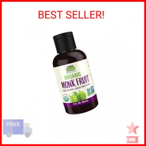 NOW Foods, Certified Organic Monk Fruit Liquid, Zero-Calorie Liquid Sweetener, N - Picture 1 of 2