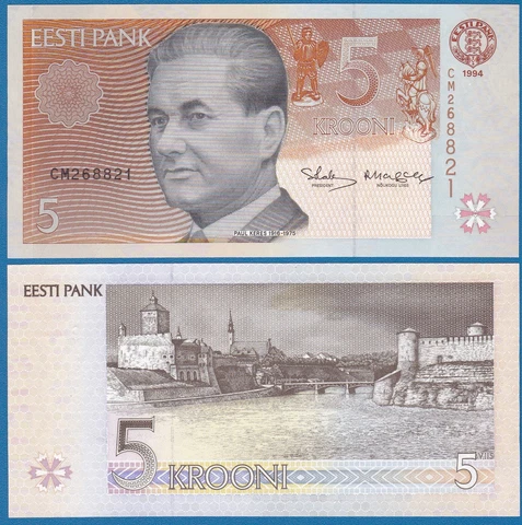 Estonia 5 Krooni P 76a 1994 UNC  ( P 76 a ) Cover
