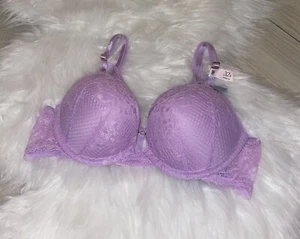 Victorias Secret Bombshell Plunge Bra Super Padded Add 2 Cups Womens 32A Purple - Picture 1 of 8