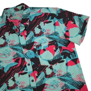Warrior Co Miami Brushstroke Hawaiian Shirt Mens Large Vibrant Button Up EUC - Picture 1 of 12