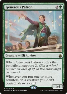 1x Generous Patron - Battlebond Rare Elf Green EDH - MTG NM EDH Magic - MTG_Dom - Picture 1 of 2