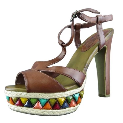 Kenneth Cole Carry On Mujer Gladiador Sandalia Zapatos Marrón Sintético Talla 7.5 Med Foto 1 de 4