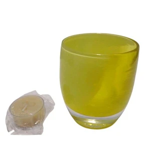 Candelabro votivo Glassybaby SOLO PORQUE 2340 amarillo bicolor con triskelion  - Imagen 1 de 18