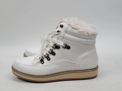 Acogedores botines para mujer White Mountain Tamasha con cordones blancos talla 8 Foto 1 de 4