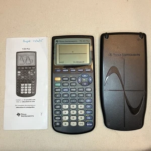 Texas Instruments TI-83 Plus calcolatrice grafica nera con cover e manuale funziona - Foto 1 di 9
