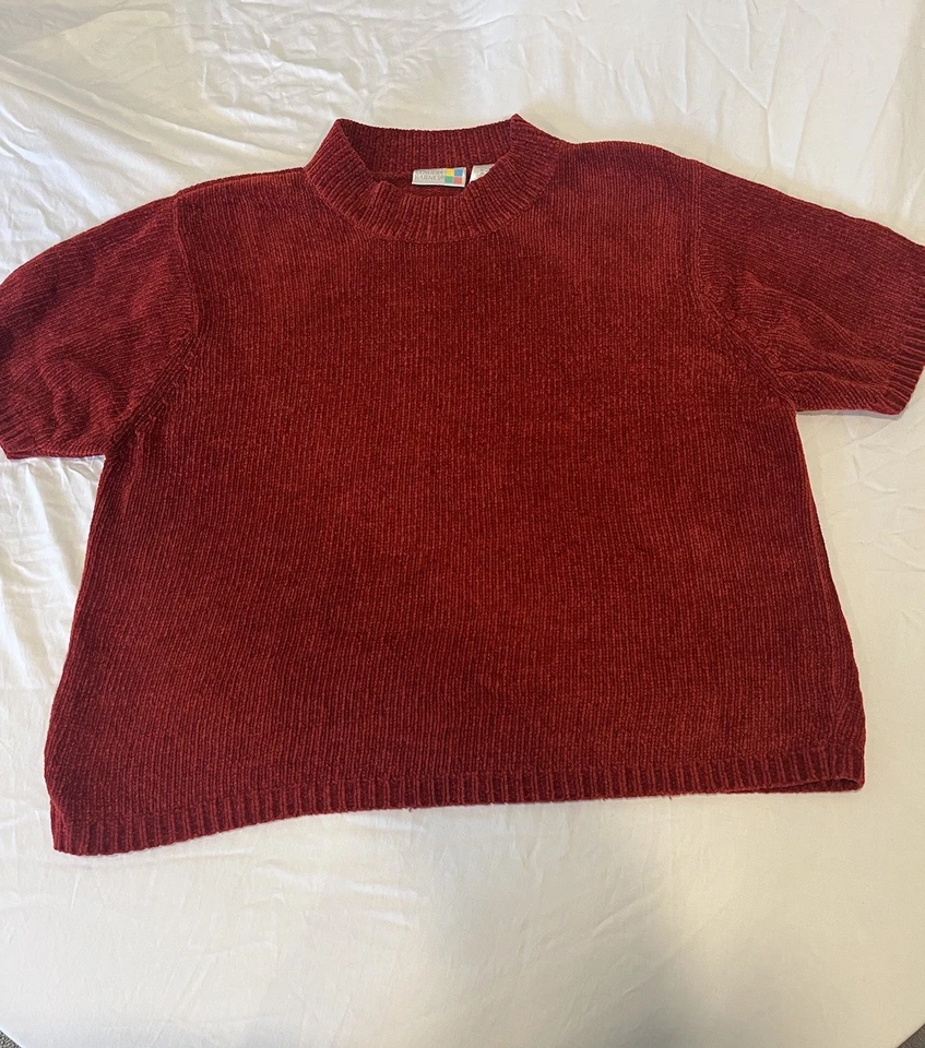 Suéter Chenille Rojo Elements Petite Vintage Años 90 Talla XL Talla 18 Navidad Y2K Foto 1 de 4