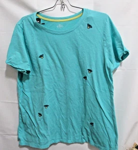 Camiseta para mujer St. John's Bay XL turquesa abejorro confort verde azulado aguamarina abejas - Imagen 1 de 4