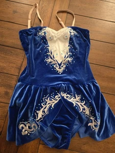 blaues Samt Tanzkostüm Erwachsene Medium  - Bild 1 von 6