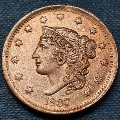 1837 Coronet Head Large Cent t 1c High Grade Uncirculated Details #95021 - Image 1 of 4