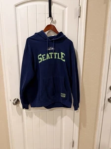 NFL Team Apparel Seattle Seahawks Hoodie Men’s Size Large Blue Polyester - Picture 1 of 10