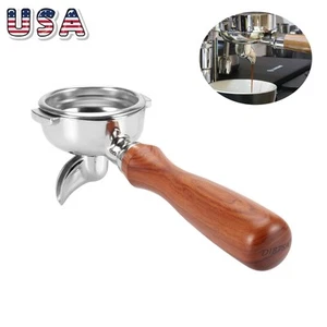 Portafiltro caffè 58 mm per macchina testa gruppo E61 2 orecchie beccuccio singolo manico legno - Foto 1 di 13