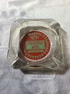 Ponderosa Hotel Reno, NV Vintage Glass Ashtray 3.5" X 3.5" X 1" - Picture 1 of 11