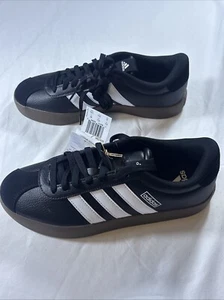 Size 8 - adidas VL Court 3.0 Black White Gum W - Picture 1 of 7