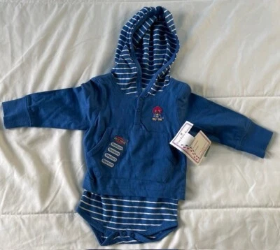 Kansas Jayhawks One-Piece Hoodie Newborn NB Baby Clothes New NWT - Image 1 of 4