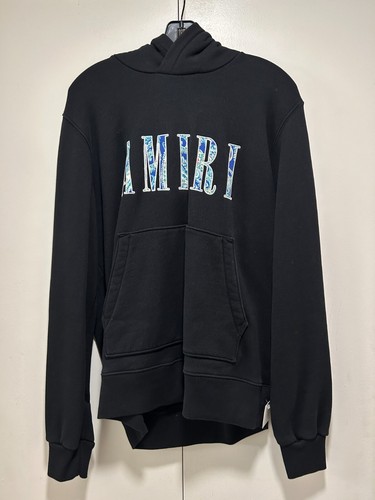 FELPA CON CAPPUCCIO CON LOGO AMIRI PAISLEY CORE TAGLIA SMALL Nero S S 21