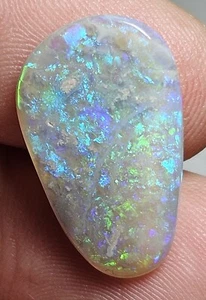 Lightning Ridge Polished Crystal Opal 4 Cts Green & Blue Free Form Lapidary Opal - Picture 1 of 21