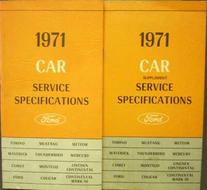 1971 Ford Mercury Service Specs Pass Car Thunderbird Mustang Torino Lincoln - Picture 1 of 1
