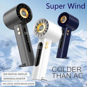 Portable Handheld Fan Speed(1-100) Adjustable Mini with LED Display summer/cool - Picture 1 of 15