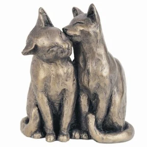 Yum Yum and Friend Cold Cast Bronze cat sculpture Frith by Paul Jenkins ornament - Picture 1 of 12