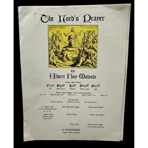 The Lords Prayer Klavier Noten Vintage Albert Hay Malotte 1945 Stimme Orgel - Bild 1 von 6