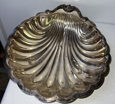 Large Vintage Clam Shell Serving Tray Silverplate 15”
