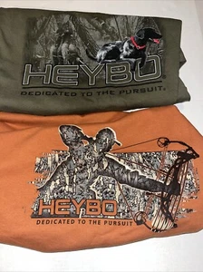 2 - Heybo Men’s T-shirt’s Hunting Bow Dog Graphics Long Sleeve Large See Pics - Picture 1 of 6