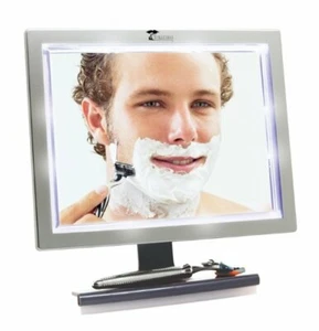 Deluxe Large Fogless Shower Shaving Mirror W/ LED Light - Anti fog-Storage Shelf - Picture 1 of 7