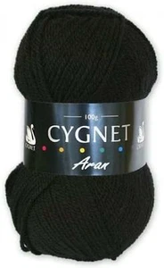 Cygnet Aran Knitting Yarn 100g 100% Acrylic 217 Black - Picture 1 of 1