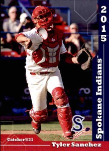 2015 Spokane Indians Grandstand #32 Tyler Sanchez Port St Lucie Florida FL Card
