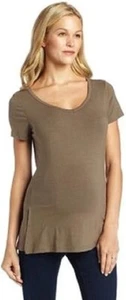 Mothers Women's Soft Front Two Layers Scoop Neck Maternity Nursing Tee, Gray, XL - Picture 1 of 2
