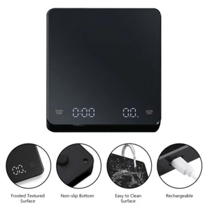 Digital Coffee Scale with Timer Espresso Coffee Scale 3kg/0.1g Rechargeable US - Picture 1 of 15